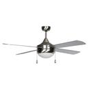 52 in 4-Blade Ceiling Fan with 26W 2-Light Compact Fluorescent Light Kit in Stainless Steel