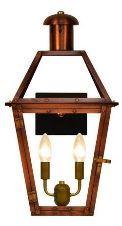 11-1/2 x 20-1/2 in. 120W 2-Light Wall Mount Candelabra E-12 Outdoor Wall Lantern in Antique Copper