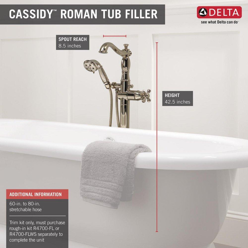 Delta Faucet Brilliance Polished Nickel Single Handle Floor Mount Filler 