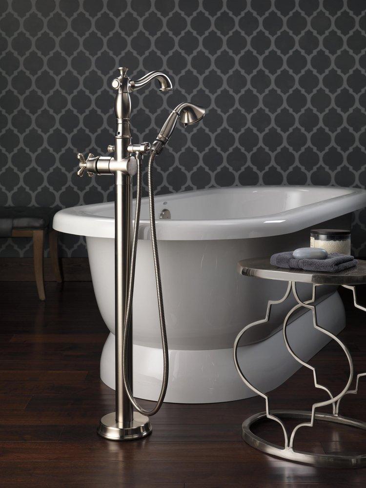 Delta Faucet Brilliance Stainless Single Handle Floor Mount Filler 