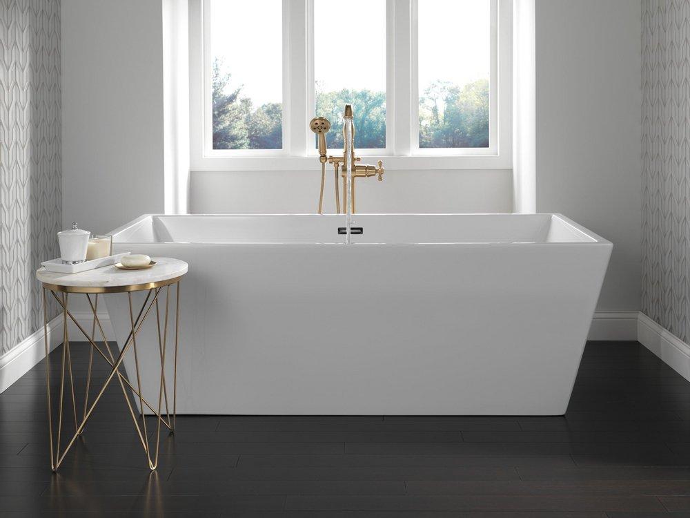 Delta Faucet Champagne Bronze Single Handle Floor Mount Filler 