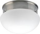 60W 2-Light Flushmount Ceiling Fixture in Brushed Nickel