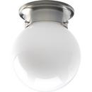 1-Light 60W Close-to-Ceiling Light Fixture in Brushed Nickel