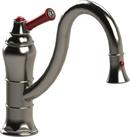 1-Hole Pull-Down Kitchen Faucet with Single Lever Handle in Satin Nickel