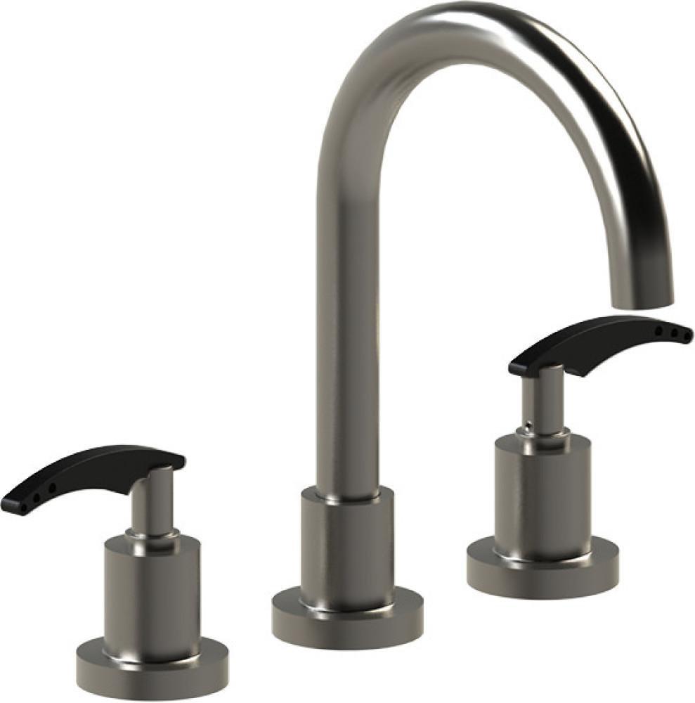 Rubinet Faucet Company Matte Black Widespread Bathroom Sink Faucet with Double Lever Handle 