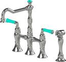 Kitchen Faucet with Double Lever Handle in Polished Chrome and Aqua