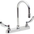 Rubinet Faucet Company Antique Brass Matt/Natural Cream Kitchen Faucet with Double Lever Handle 