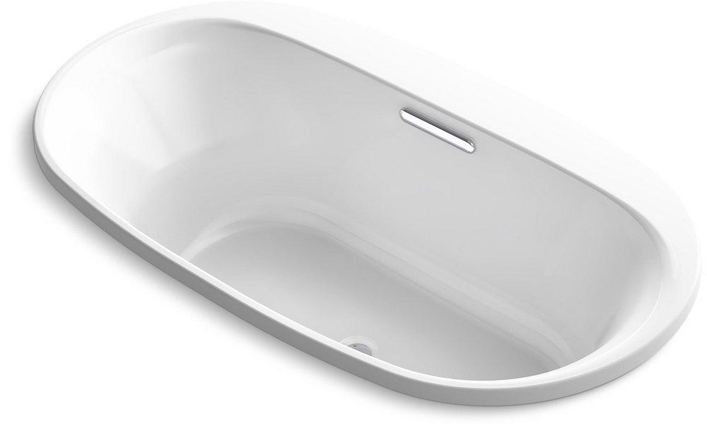 KOHLER White 66 x 36 in. Soaker Drop-In Bathtub with Center Drain 