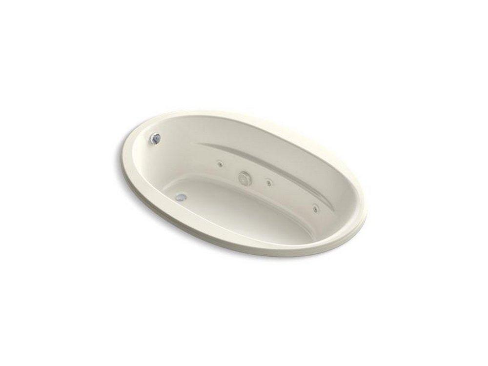 KOHLER Biscuit 66 x 42 in. Whirlpool Drop-In Bathtub with End Drain 