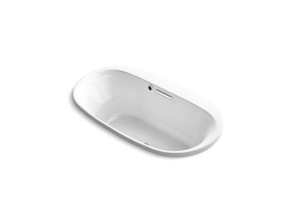 White 66 x 36 in. Drop-In Bathtub with Center Drain 