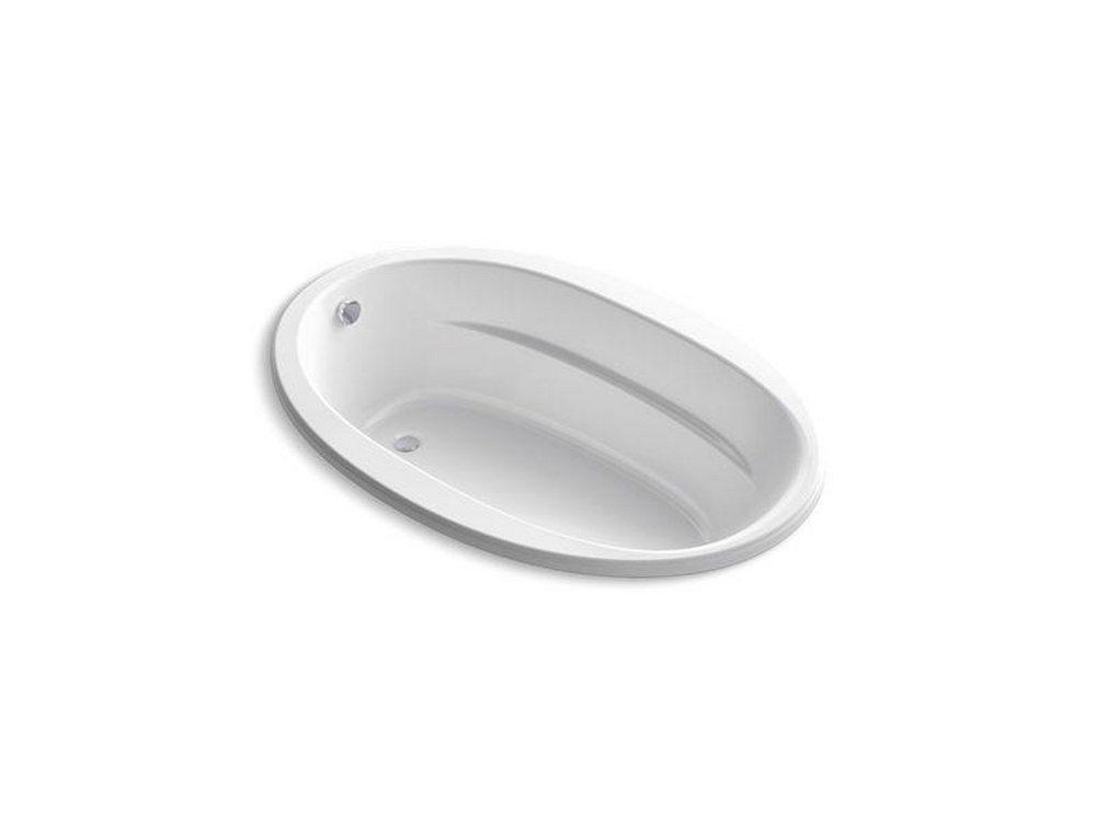 KOHLER White 66 x 42 in. Soaker Drop-in Bathtub with End Drain 