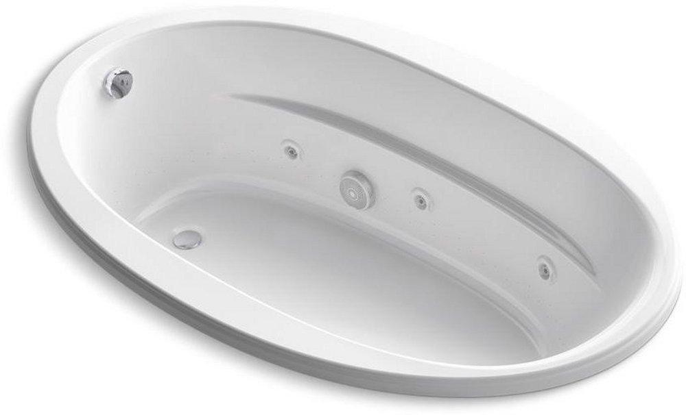 KOHLER White 66 x 42 in. Whirlpool Drop-In Bathtub with End Drain 