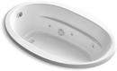 KOHLER White 66 x 42 in. Whirlpool Drop-In Bathtub with End Drain 