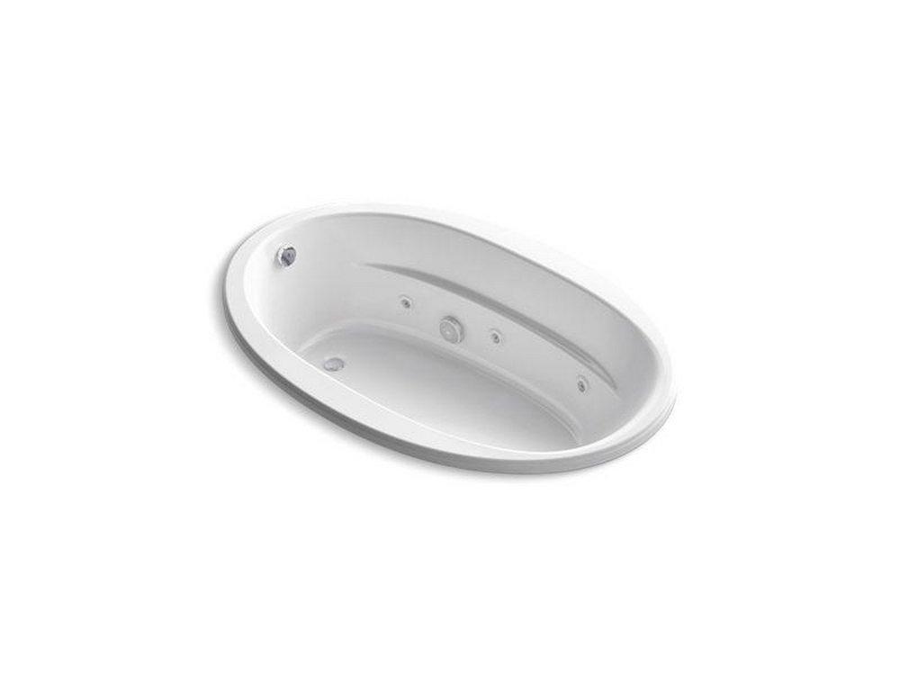 White 66 x 42 in. Whirlpool Drop-In Bathtub with End Drain 