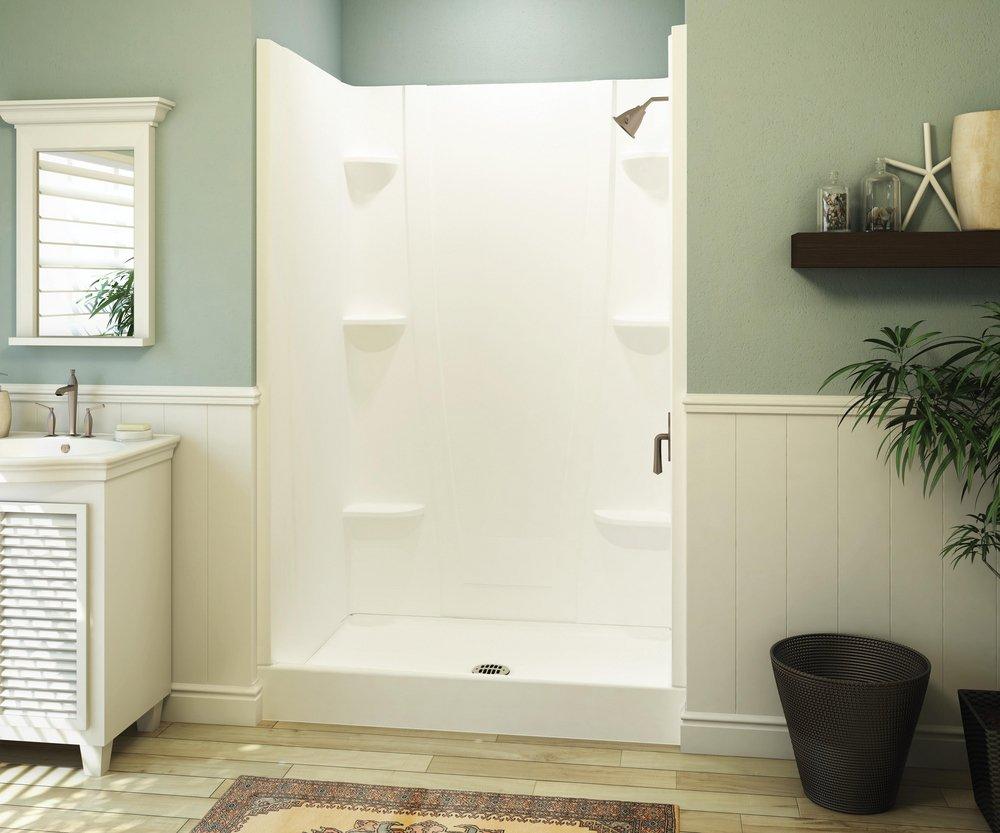 Aquatic White 8 x 48 x 74 in. Back Shower Wall in White 