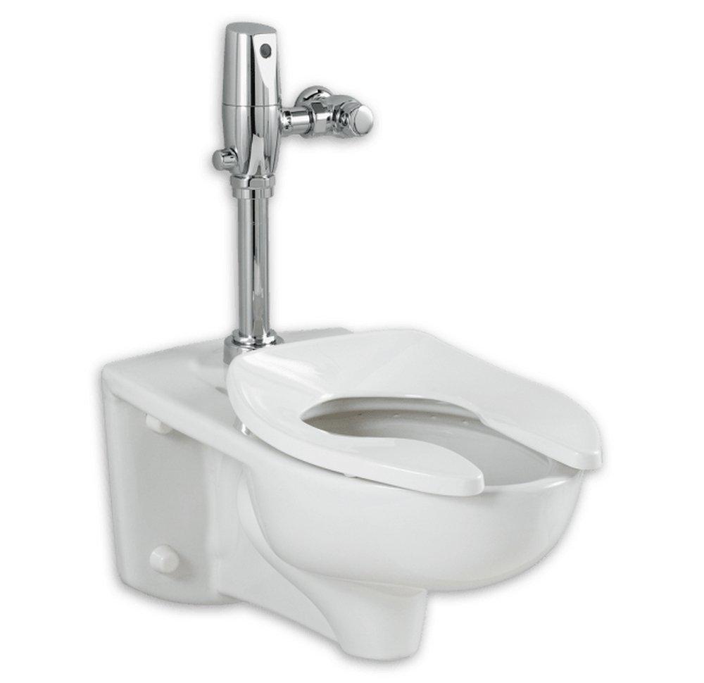 1.6 gpf Elongated Wall Mount Flushometer Toilet in White 