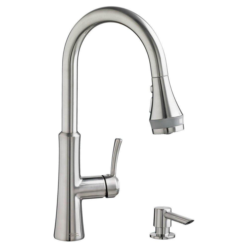 American Standard Stainless Steel Single Handle Pull Down Kitchen Faucet 