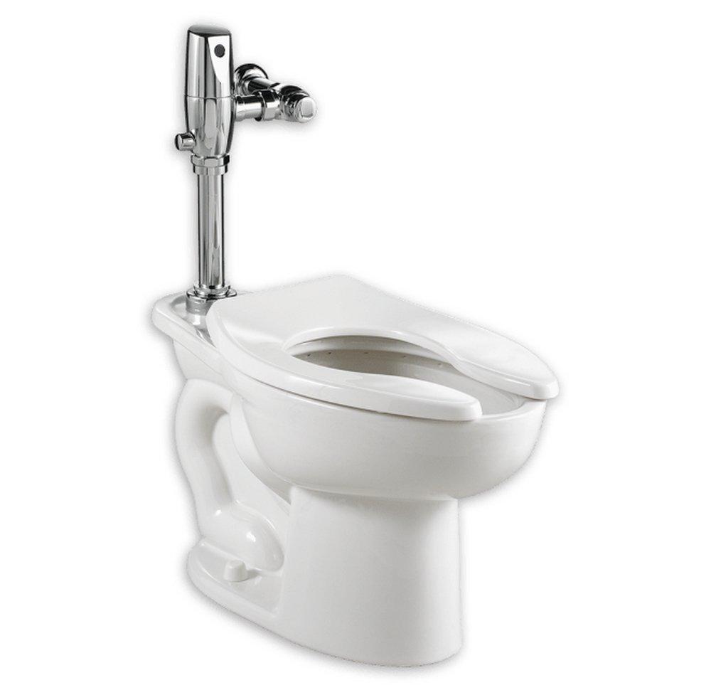 1.6 gpf Elongated Floor Mount Flushometer Toilet in White 