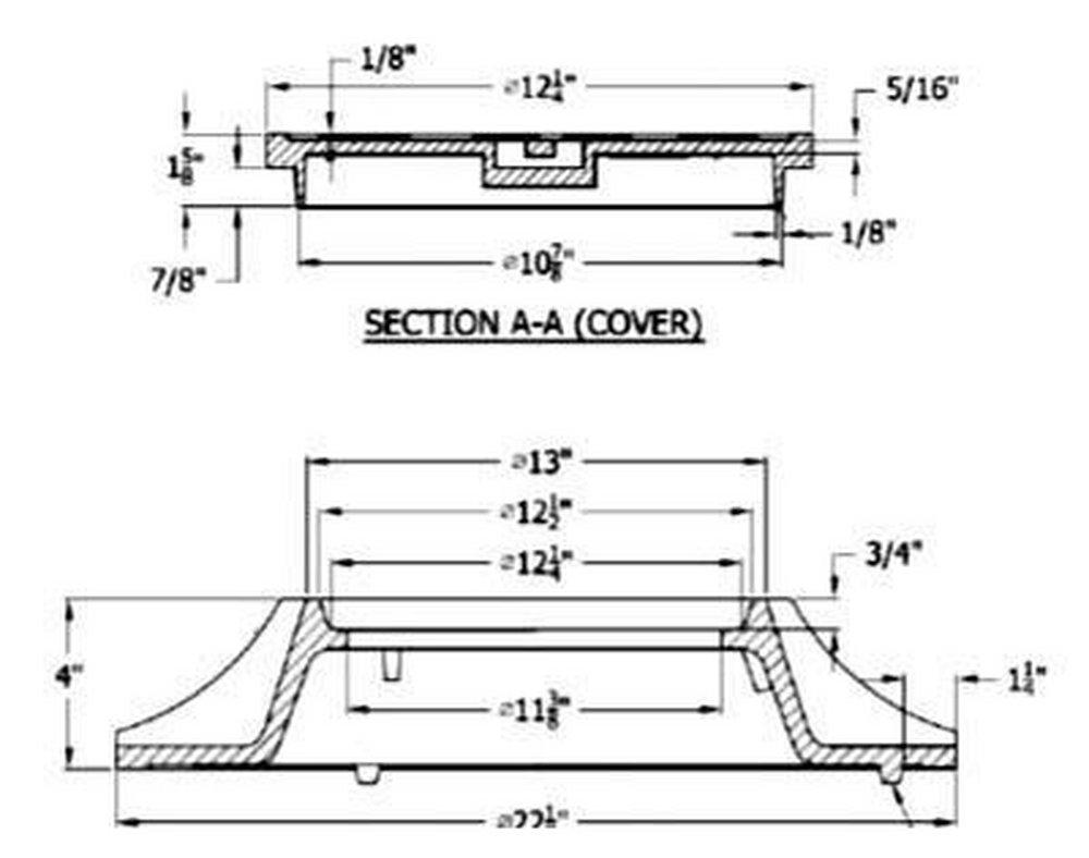 Capitol Foundry of Virginia Grey Water Meter Box Frame and Cover 