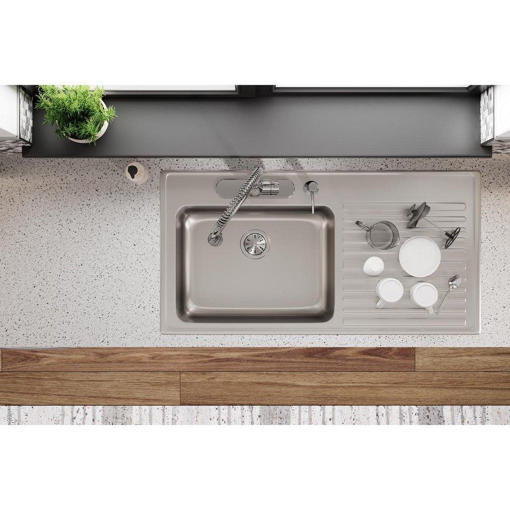 Elkay Lustrous Satin 43 x 22 in. Stainless Steel Single Bowl Drop-in Kitchen Sink in Lustrous Satin 