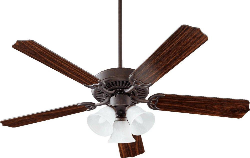 Quorum International Toasted Sienna 60W 5-Blade Ceiling Fan with 52 in. Blade Span and Light Kit 