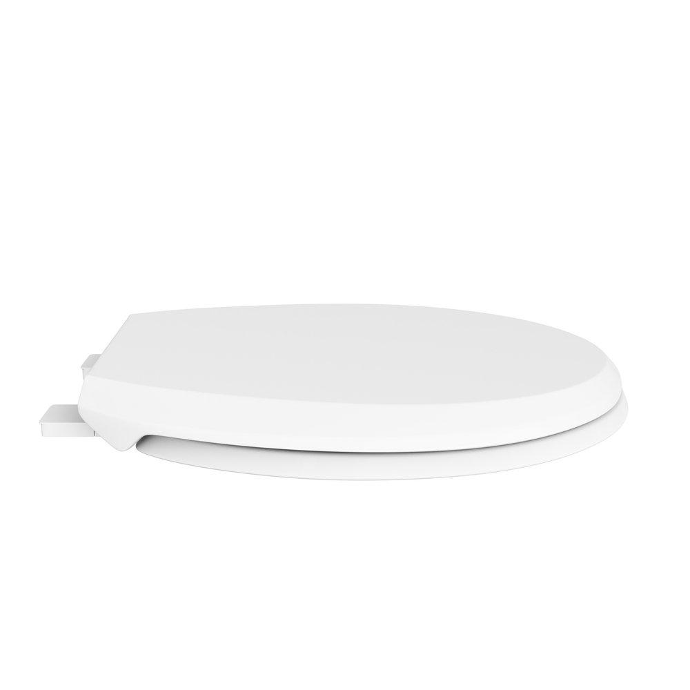 PROFLO&reg; White Round Closed Front Plastic Toilet Seat 