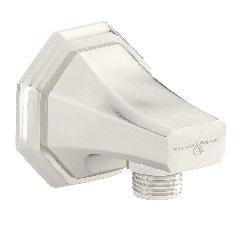 Perrin & Rowe&reg; Satin Nickel 1/2 x 1/2 in. FNPT x NPSM Brass Wall Outlet 