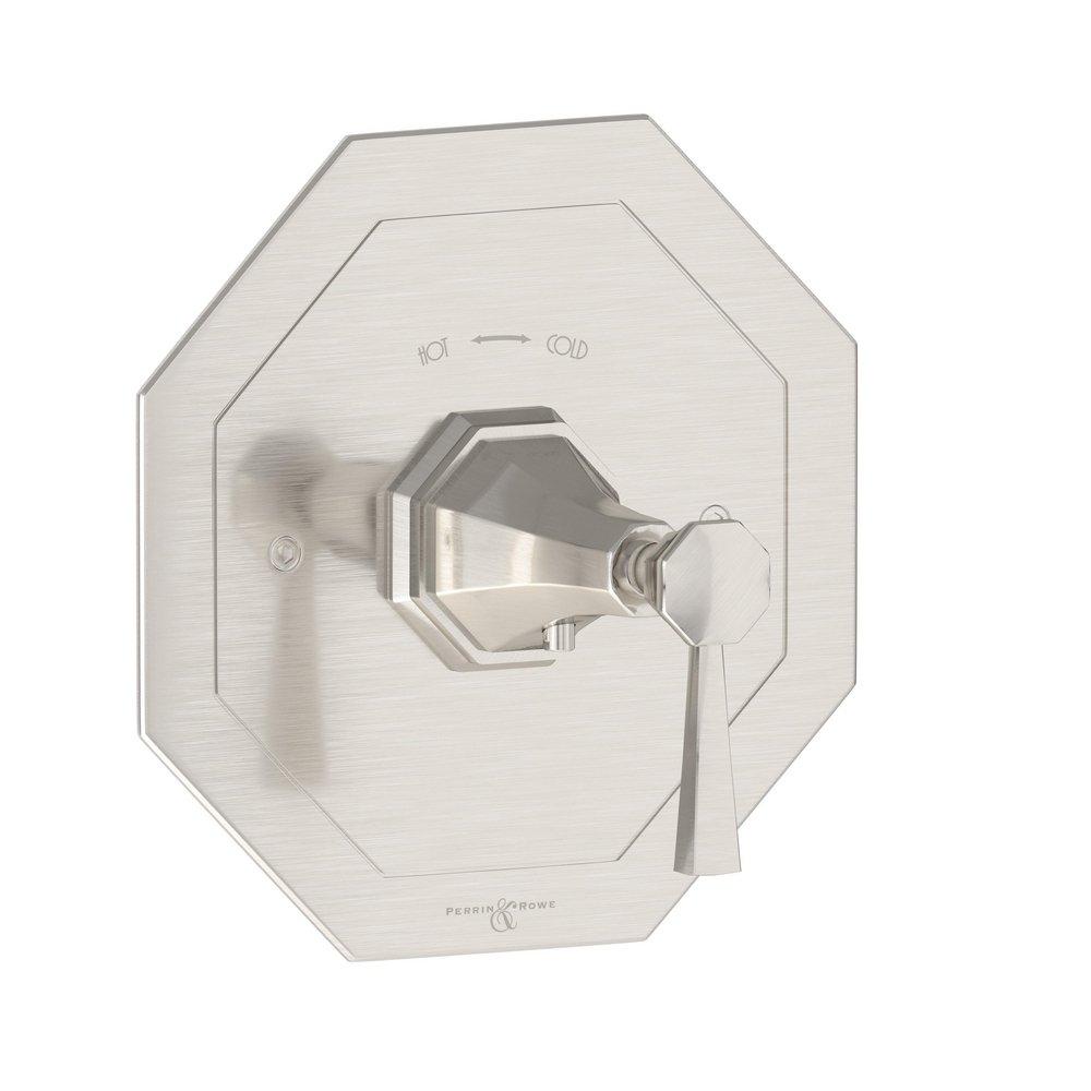 Perrin & Rowe&reg; Satin Nickel Thermostatic Trim Plate (Less Volume Control) for R1085BO and R1085BO Rough Valves 