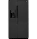 GE&reg; Black 35-3/4 in. 14.08 cu. ft. Counter Depth and Side-By-Side Refrigerator 