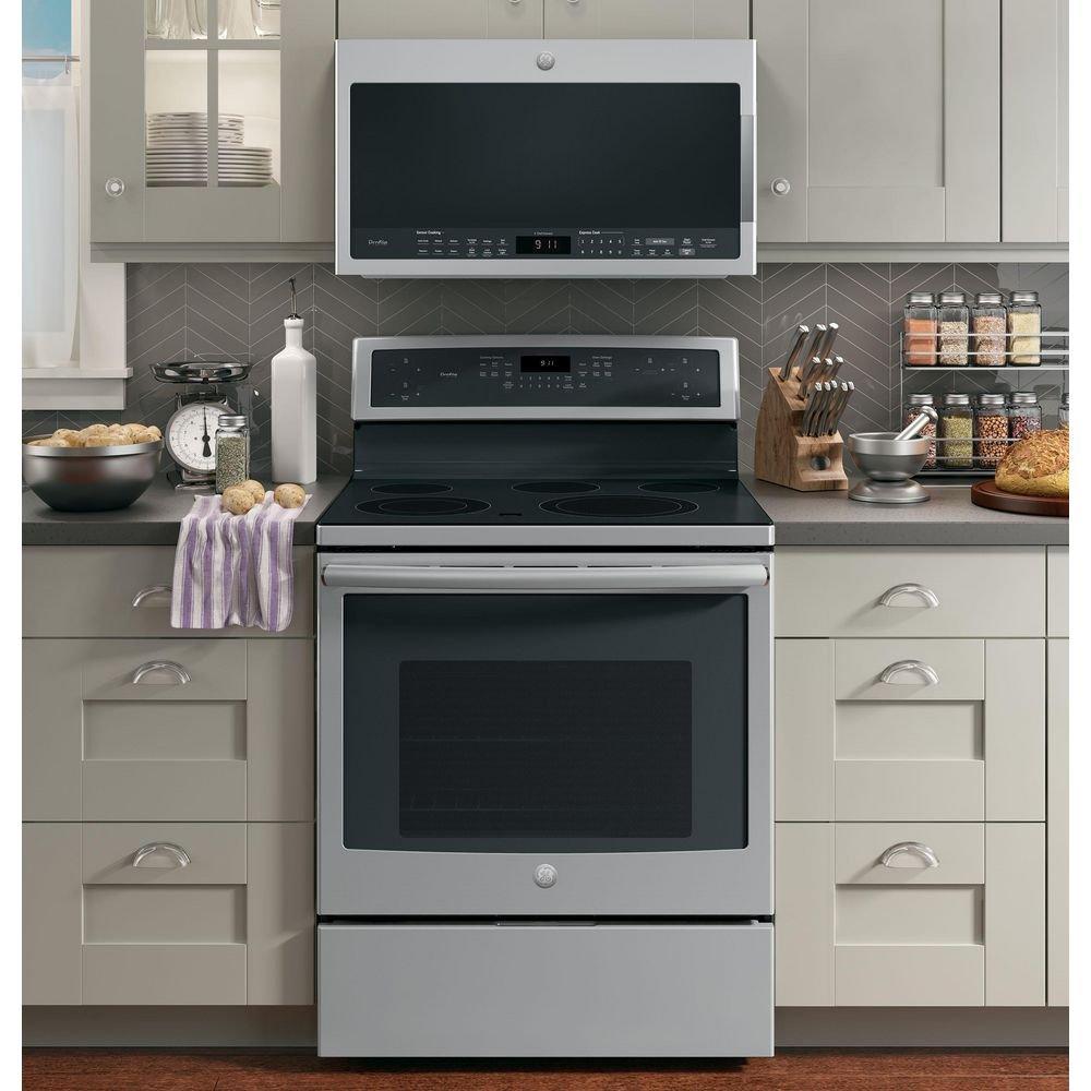 GE Profile&trade; Stainless Steel 2.1 cu. ft. 1050 W External Over-the-Range Microwave 