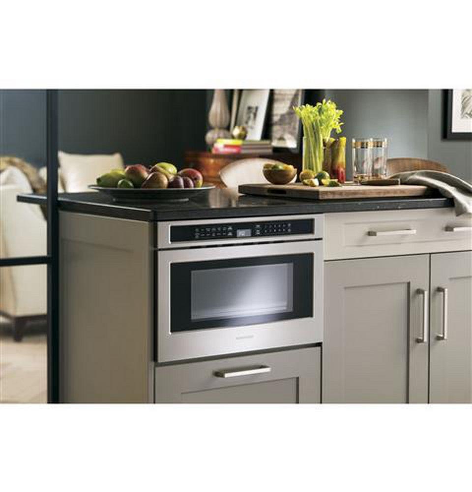 Monogram&reg; Stainless Steel 15-15/16 in. 1.2 cu. ft. 900 W Built-In Microwave 