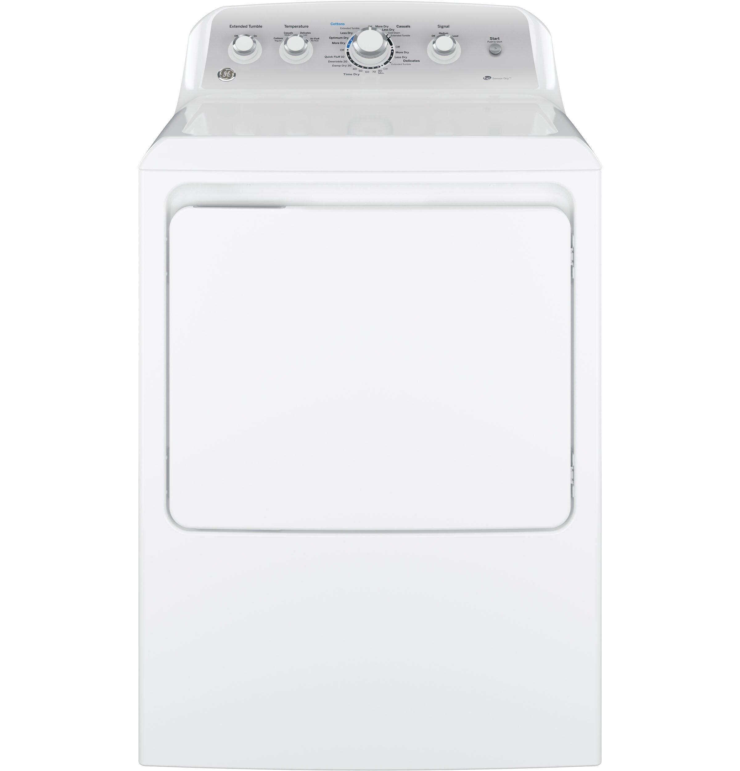 GE&reg; White 27 in. 7.2 cu. ft. Electric Dryer 