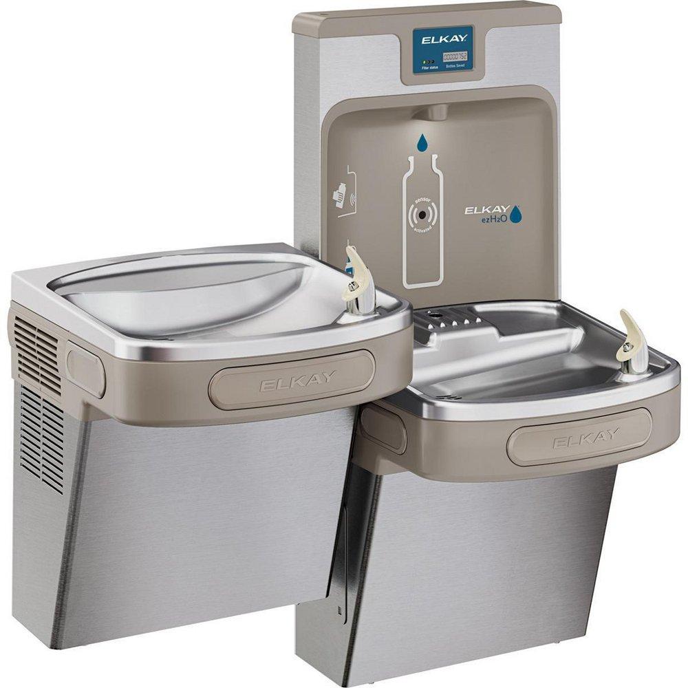 Elkay Stainless Steel Wall Mount Bottle Filling Station with Bi-Level Cooler 