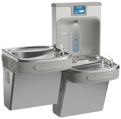 Filtered Refrigerated Enhanced Bottle Filling Station with Bi-Level Water Cooler (High Capacity Lead Reducing Drop Down Wrapper)
