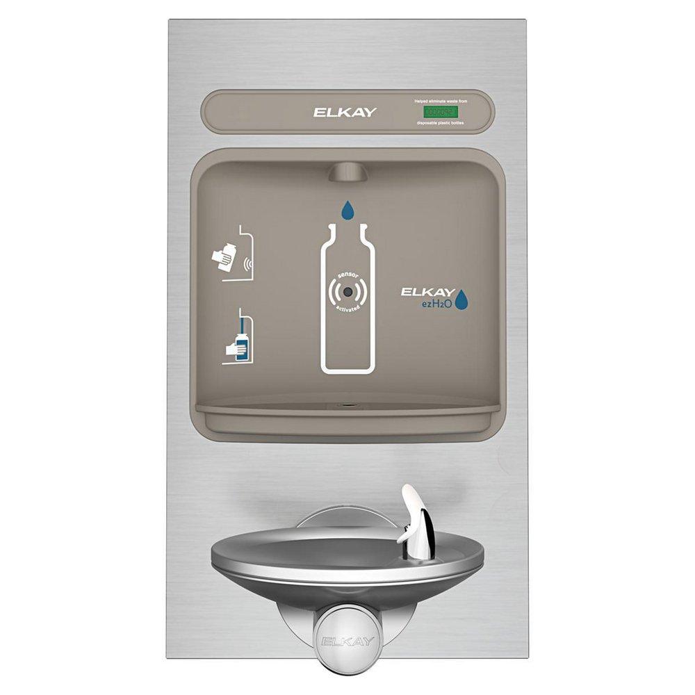 Elkay Stainless Steel Non-Filtered Non-Refrigerated Bottle Filling Station with Integral Fountain 