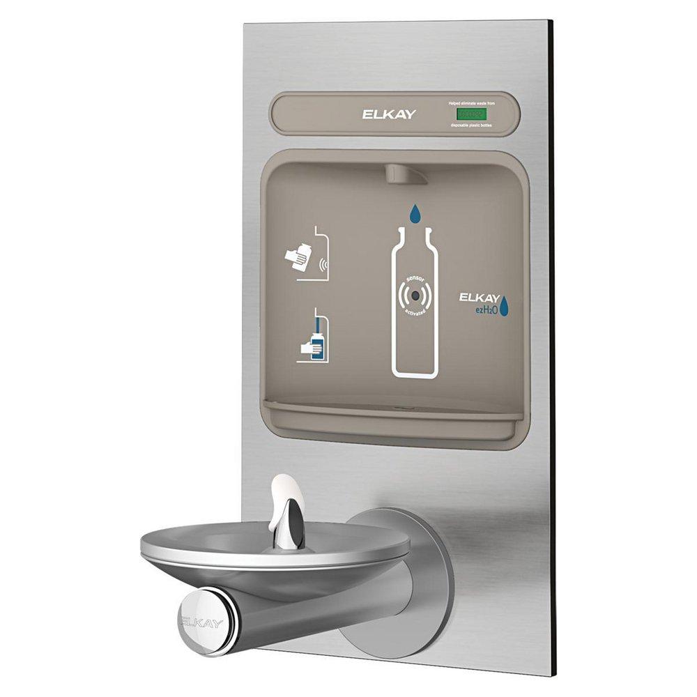 Elkay Stainless Steel Non-Filtered Non-Refrigerated Bottle Filling Station with Integral Fountain 