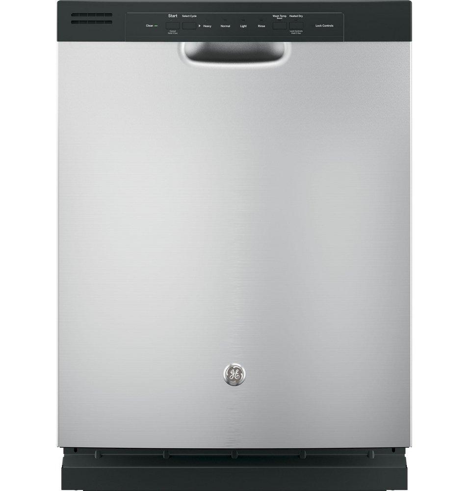 GE® Silver 24 in. 55dB Dishwasher with Front Control 
