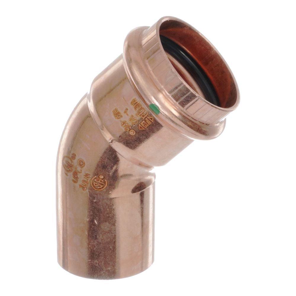 Viega Press x Fitting Street Copper 45 Degree Elbow with EPDM Seal 