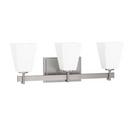 Signature Hardware Brushed Nickel 8-1/8 x 22-3/8 in. 100W 3-Light Medium E-26 Vanity Fixture 