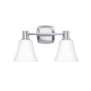 9 x 16 in. 100W 2-Light Medium E-26 Vanity Fixture in Polished Chrome