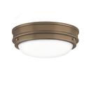 5-1/8 x 13 in. 60W 2-Light Medium E-26 Flush Mount Ceiling Fixture in Plated Oxidized Bronze