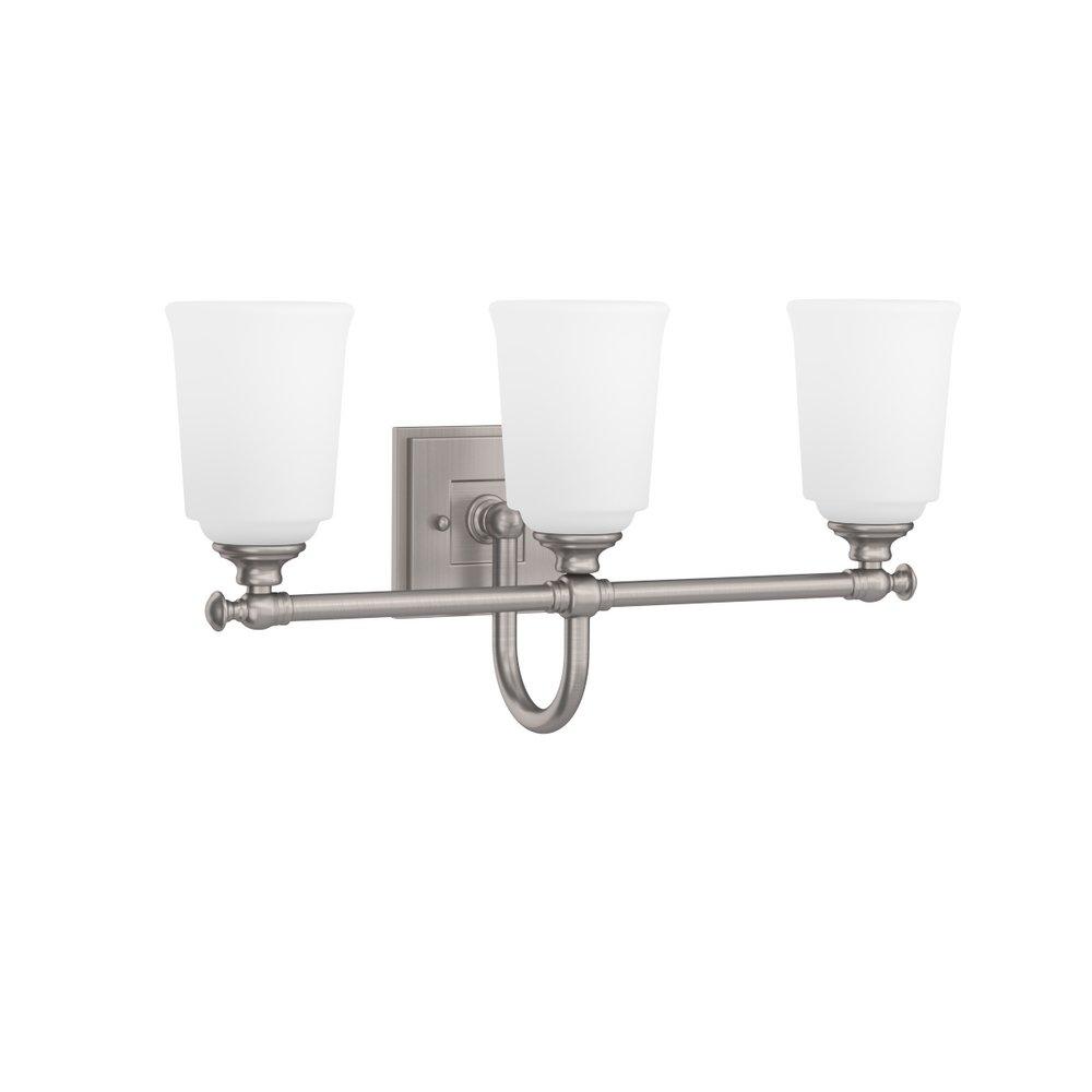 Signature Hardware Brushed Nickel 10-1/2 x 21 in. 100W 3-Light Medium E-26 Vanity Fixture 