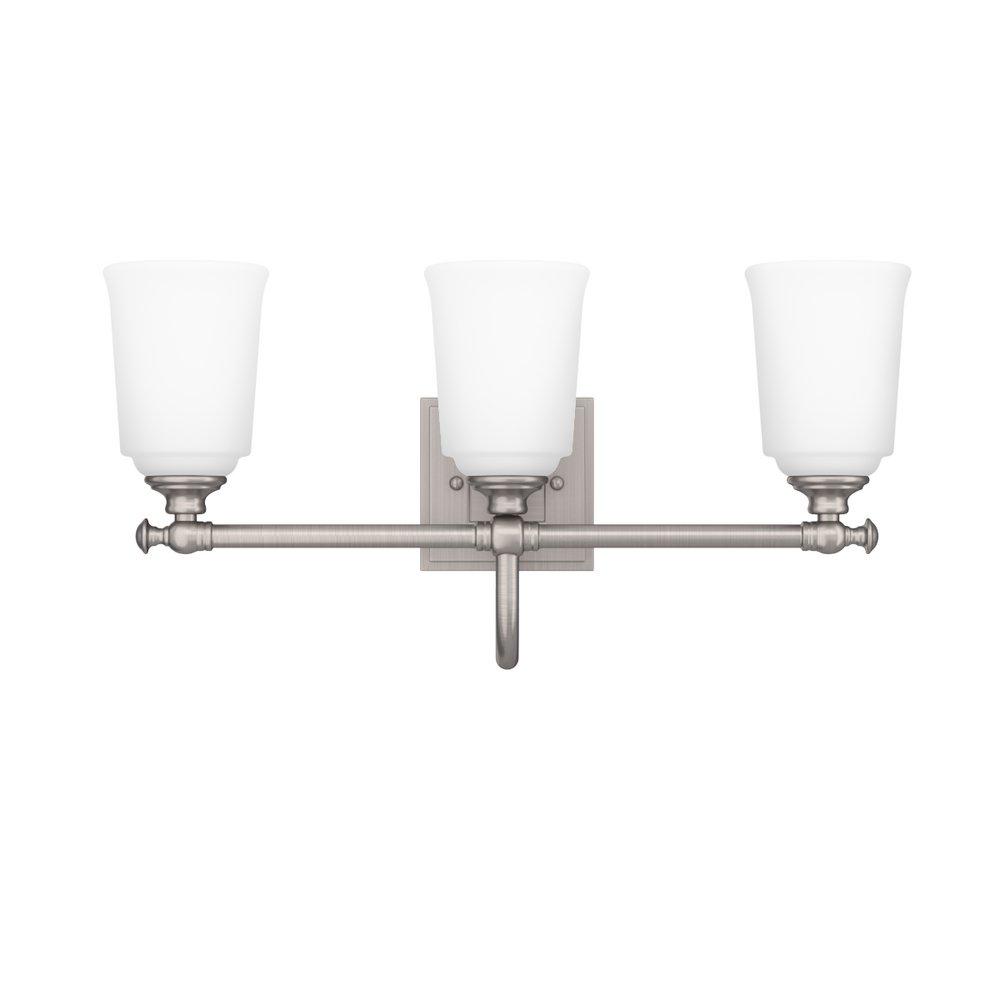 Signature Hardware Brushed Nickel 10-1/2 x 21 in. 100W 3-Light Medium E-26 Vanity Fixture 