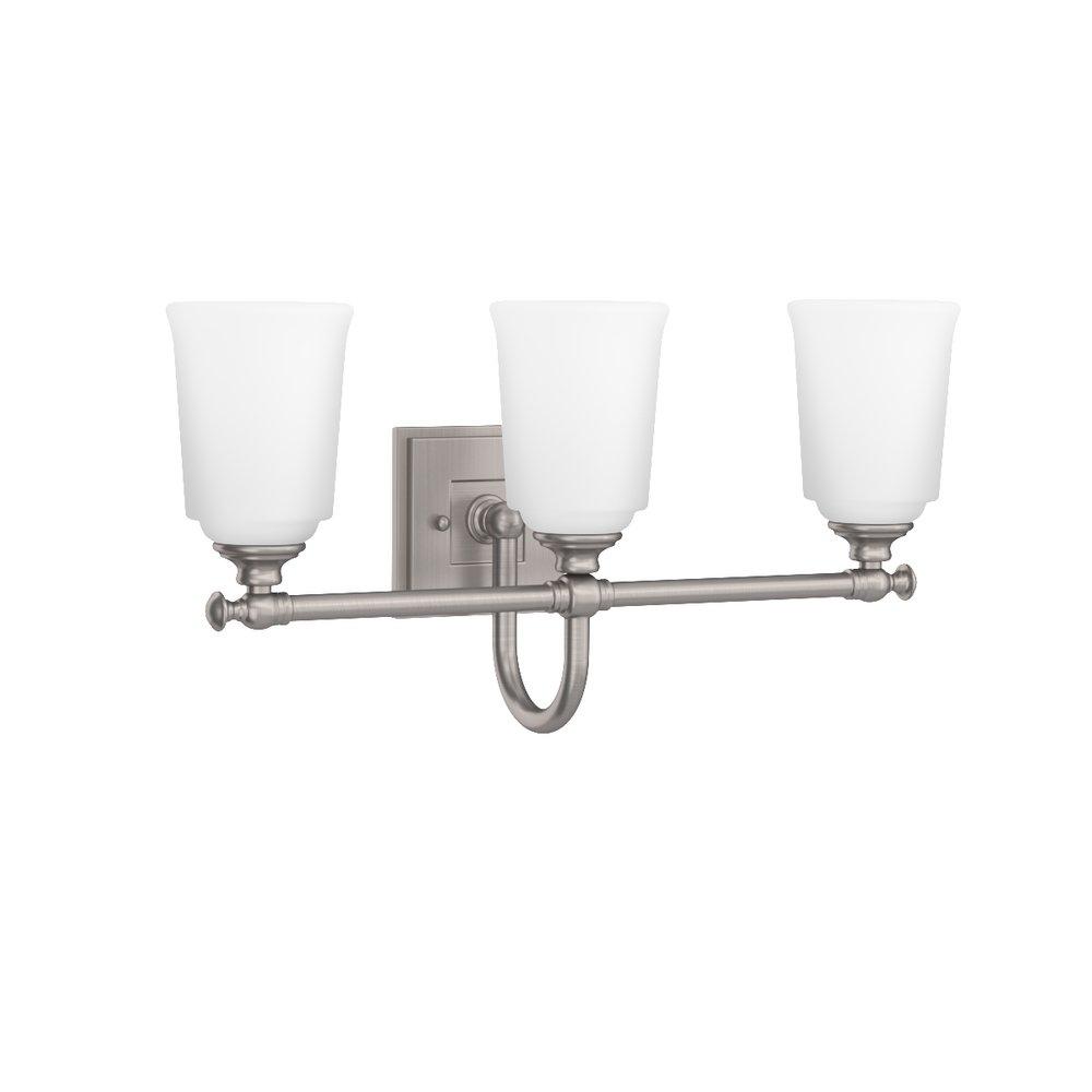 Signature Hardware Brushed Nickel 10-1/2 x 21 in. 100W 3-Light Medium E-26 Vanity Fixture 