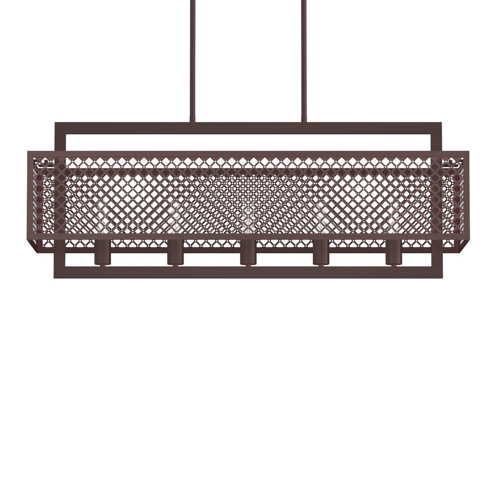 Signature Hardware Brushed Bronze 60W 5-Light Medium E-26 Pendant 