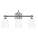 Signature Hardware Brushed Nickel 100W 3-Light Medium Vanity Fixture 