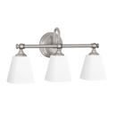 Signature Hardware Brushed Nickel 100W 3-Light Medium Vanity Fixture 