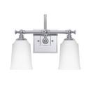10-1/2 x 13-1/4 in. 100W 2-Light Medium E-26 Vanity Fixture in Polished Chrome