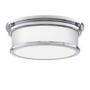 5-3/8 x 15-1/2 in. 75W 3-Light Medium E-26 Flush Mount Ceiling Fixture in Polished Chrome