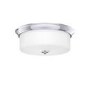 5-3/4 x 14-5/8 in. 75W 3-Light Medium E-26 Flush Mount Ceiling Fixture in Polished Chrome